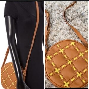 Vintage Resort Lux Boho Leather Statement Round Crossbody Stich